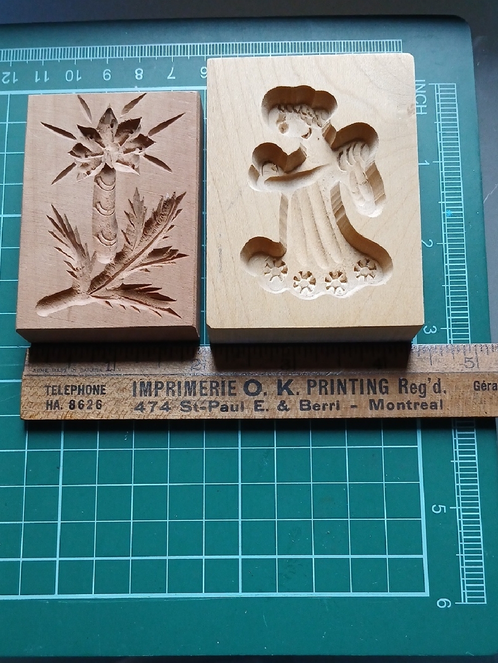 2 Wood Cookie Molds